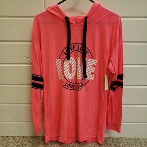 Bobbie Brooks Pink Long Sleeve Hooded Shirt